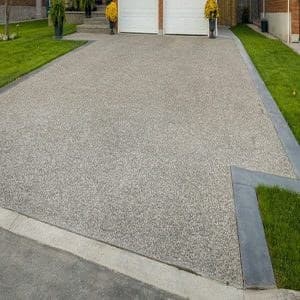 Driveway paved with pervious concrete